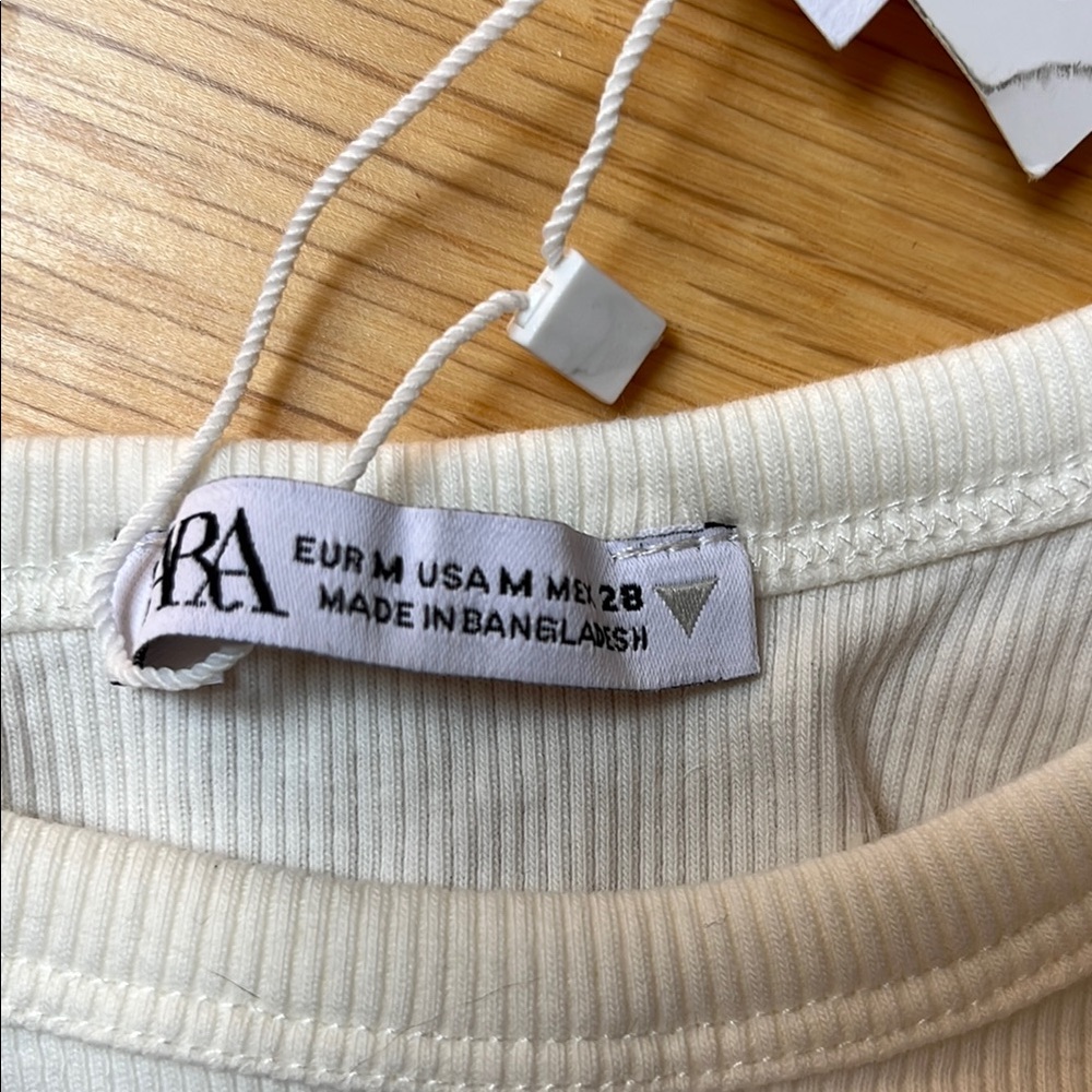 NWT | Zara White Ruched Tank - Picture 2 of 6